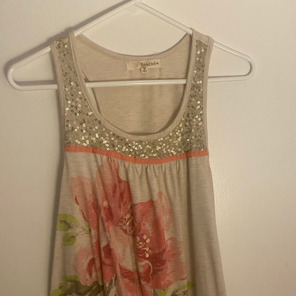 Rose and glitter tank!